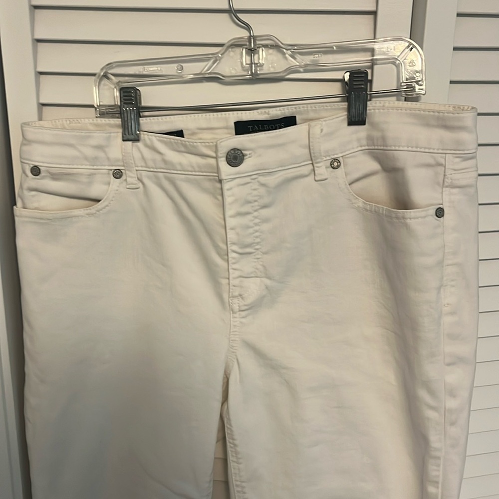 Talbots straight white jeans